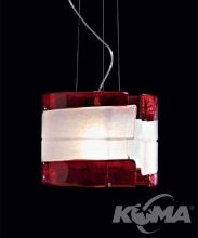 Radius small lampa wisząca 20cm szkło ręcznie wykonywane 1x100W E27 czerwony